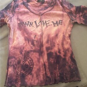 SiSi USA Tie-Dye Graphic Top